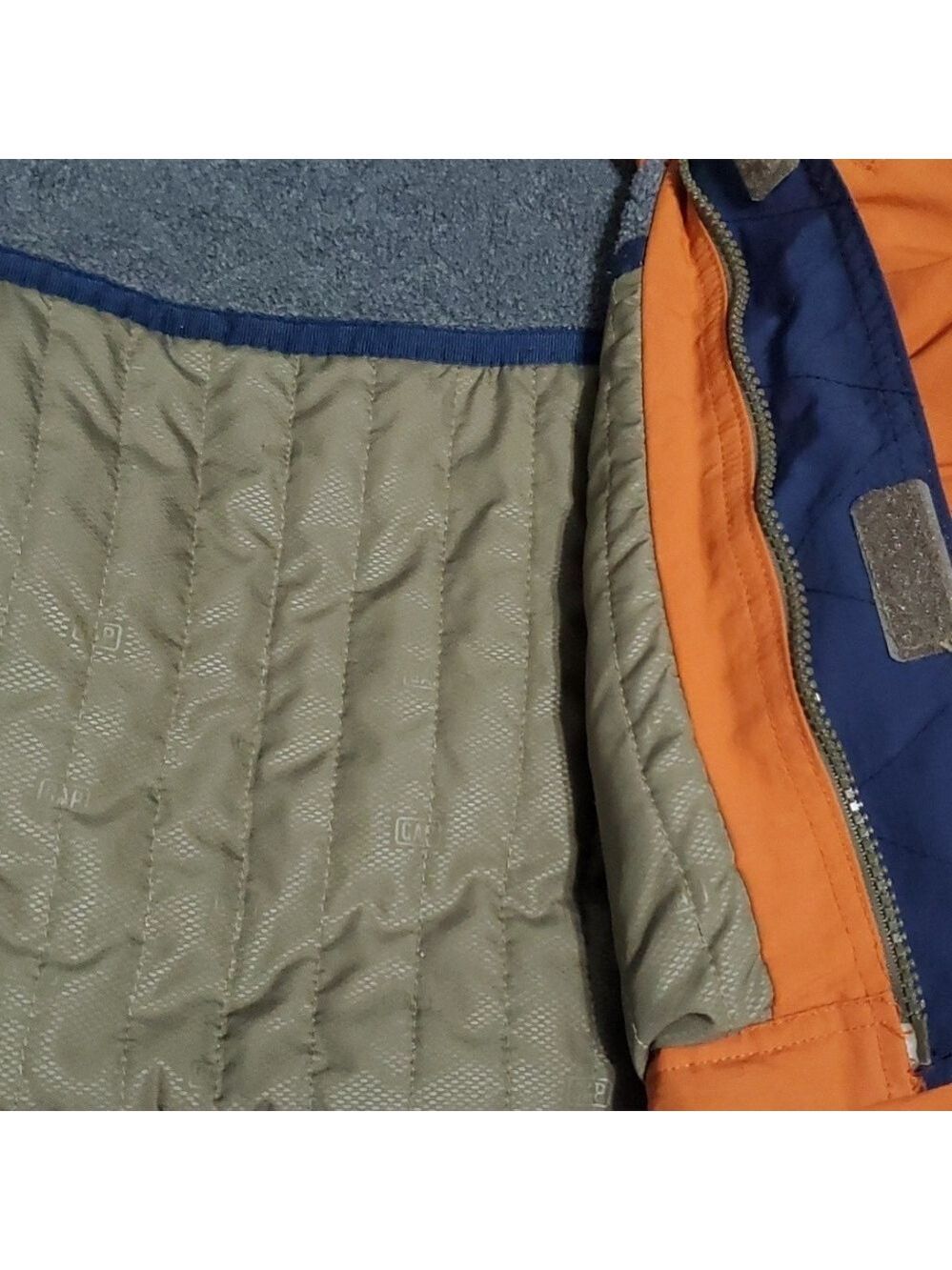 Gap jacket boys size large size 10 orange grey green blue zippered pockets